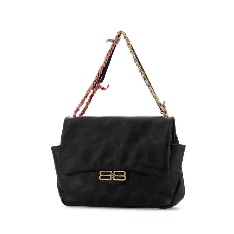 Balenciaga Women Printed Leather Medium Darling Shoulder Bag In Black