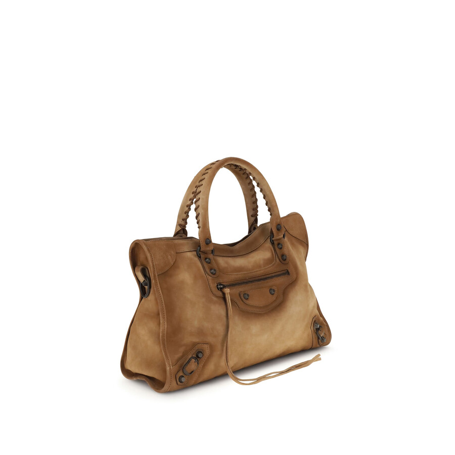 Balenciaga Medium Le City Calf Leather Top Handle Bag In Brown