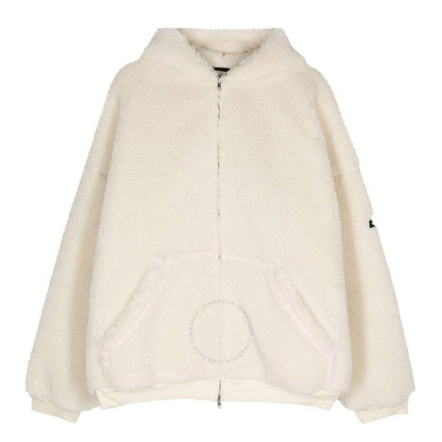 Balenciaga Outerwear Faux-shearling Hoodie In Beige