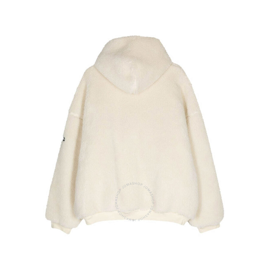Balenciaga Outerwear Faux-shearling Hoodie In Beige