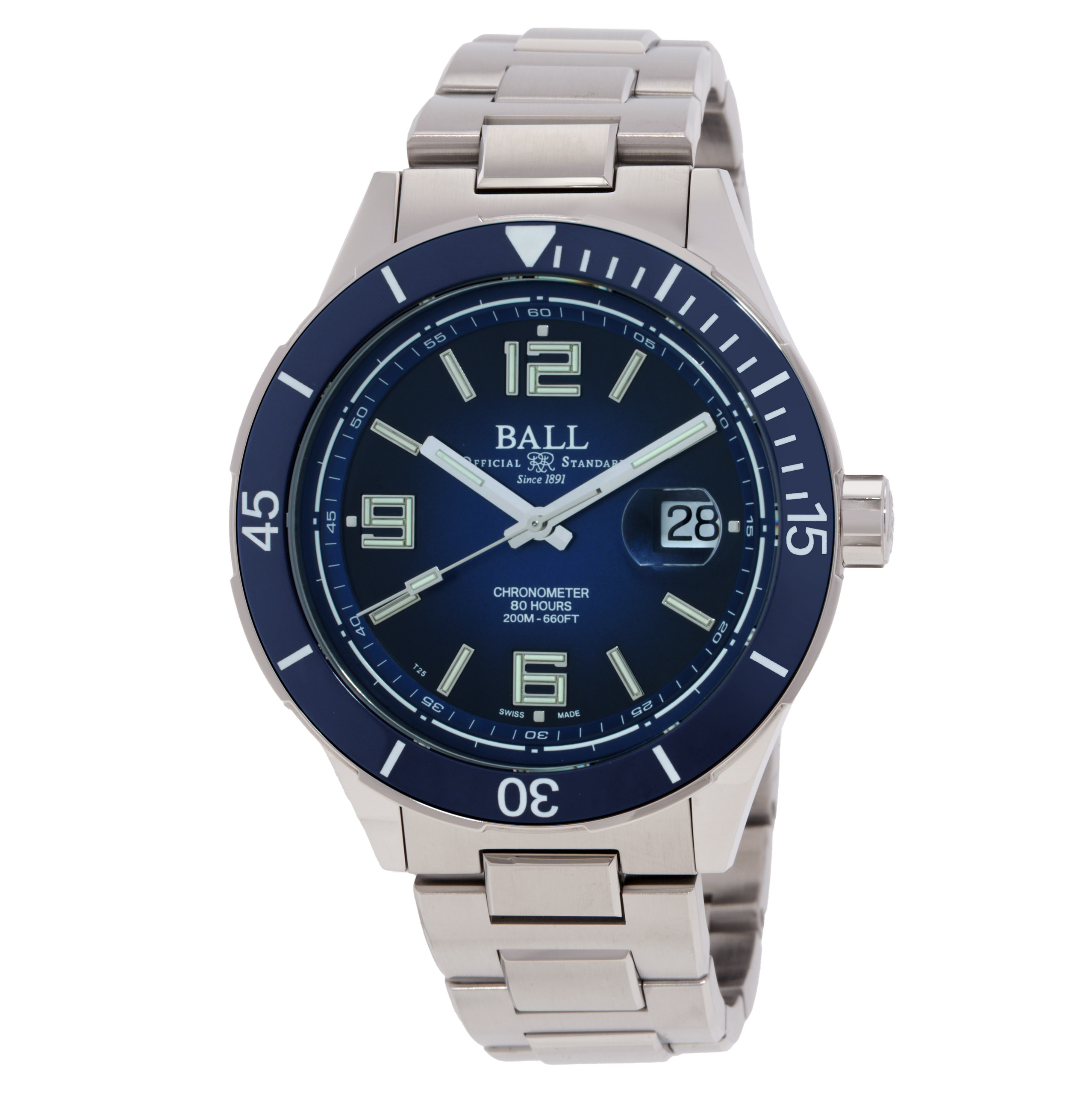 Ball Roadmaster Automatic Chronometer Blue Dial Men's Watch DM3150B-S6CJ-BE