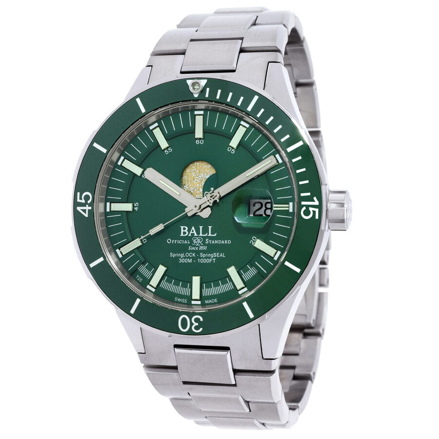 Ball Roadmaster Challenger Moonphase Automatic Green Dial Watch