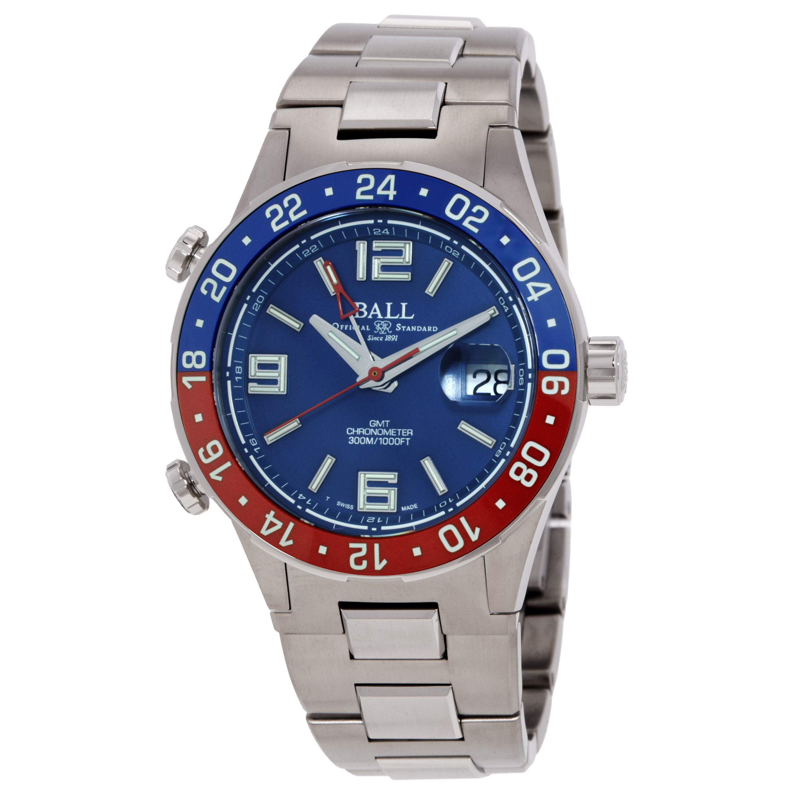 Ball Roadmaster Pilot GMT Automatic Blue Dial Men's Watch DG3038A-S2C-BE
