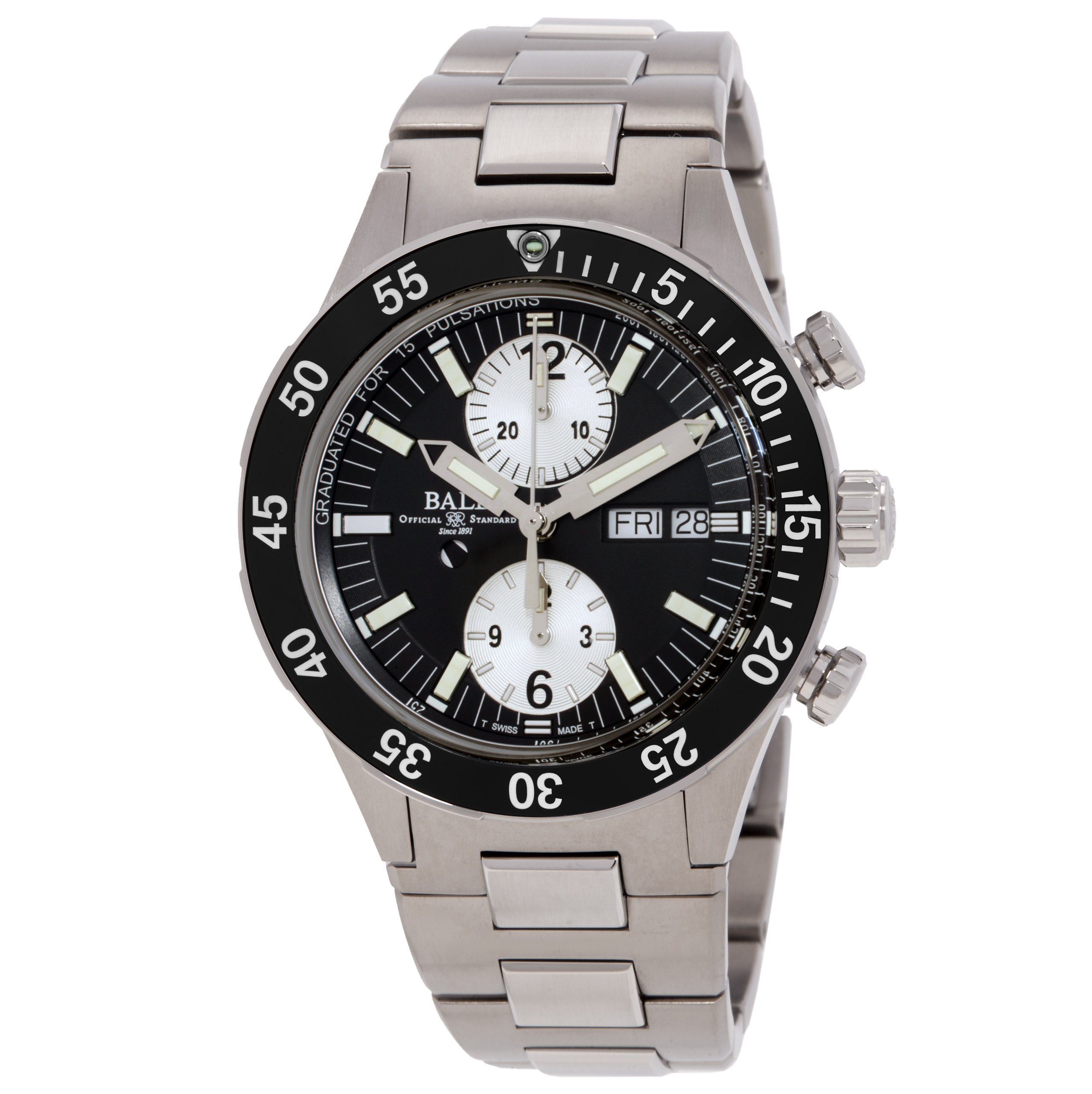 Ball Roadmaster Rescue Chronograph Automatic Black Dial Men's Watch DC3030C-S-BKWH