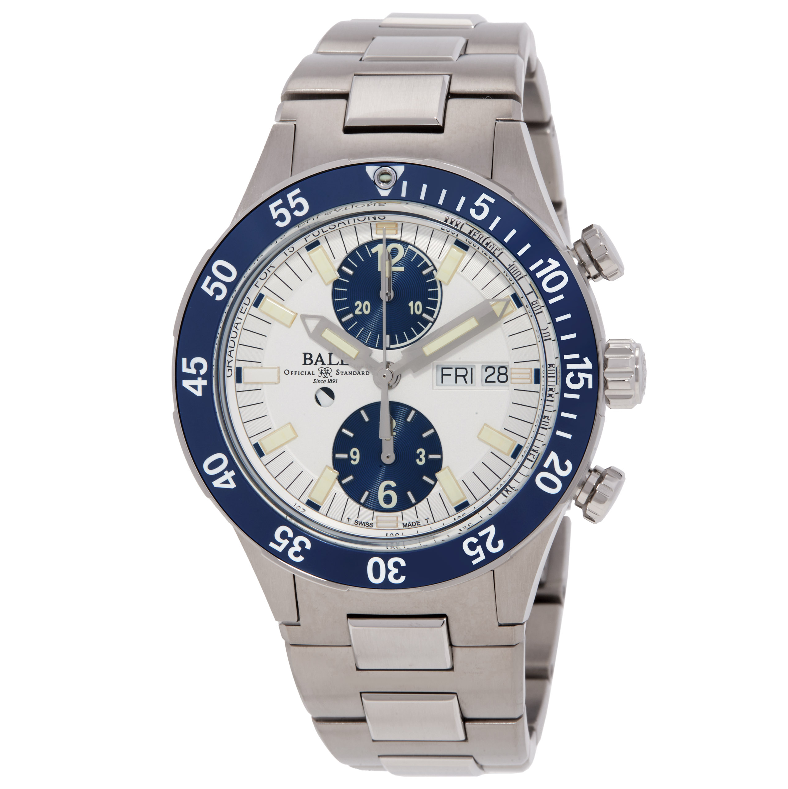 Ball Roadmaster Rescue Chronograph Automatic White Dial Men's Watch DC3030C-S1-WH