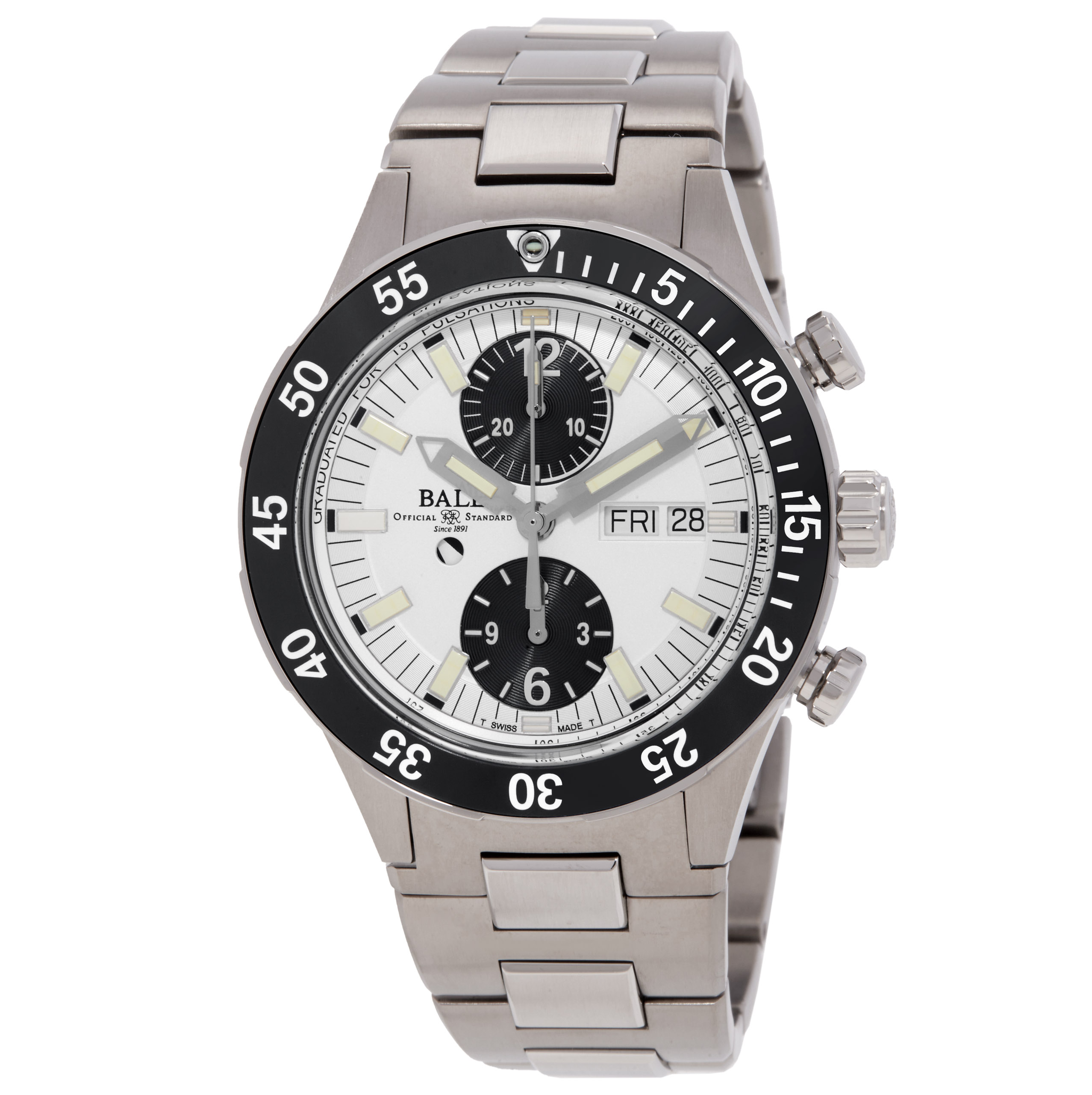 Ball Roadmaster Rescue Chronograph Automatic White Dial Men's Watch DC3030C-S-WHBK