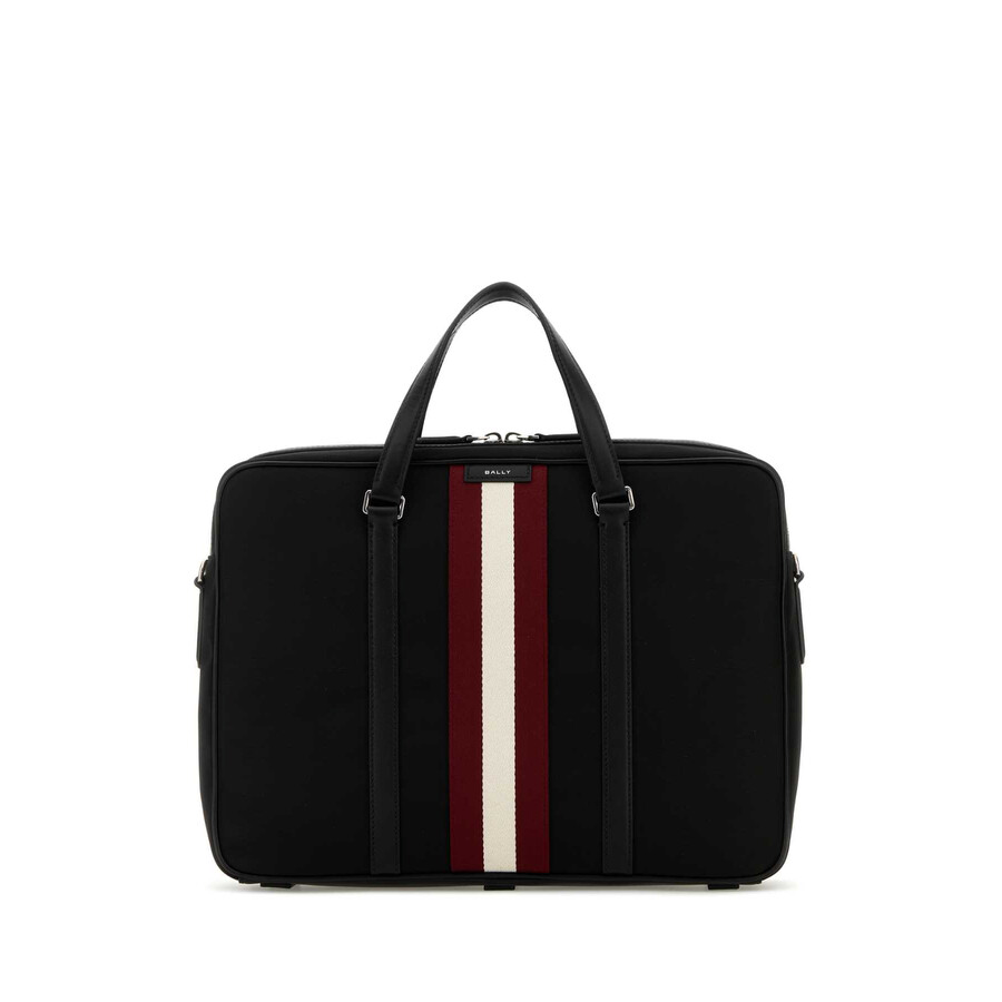 Bally Black Leather Briefcase In Black
