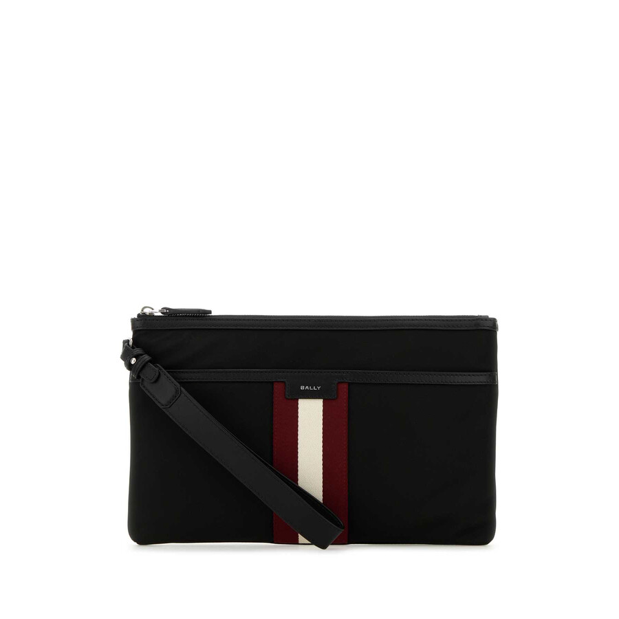 BALLY BALLY BLACK NYLON CODE CLUTCH