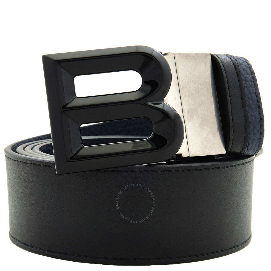 Bally B-logo Buckle Reversible Leather Belt In Black