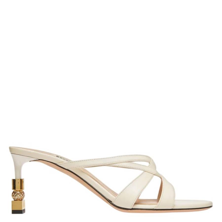 Bally Carolyn Leather Block Slide Sandals In Neutral