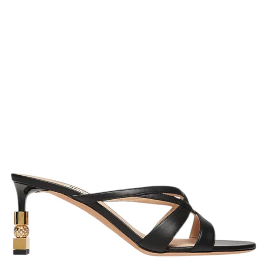 Bally Carolyn Leather Block Slide Sandals In Black
