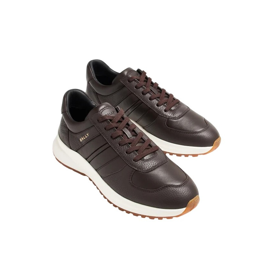 Bally Outline Sneaker In Ebano Grained Leather