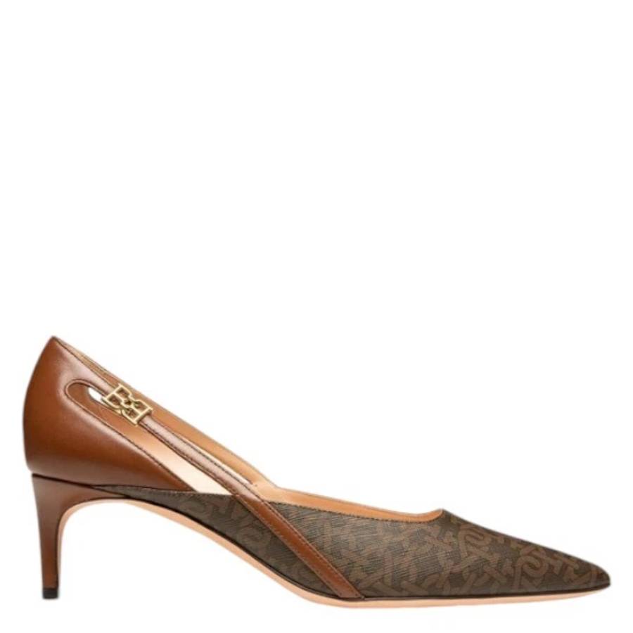 Bally Elsa B Chain Pointed Leather Pumps In Brown