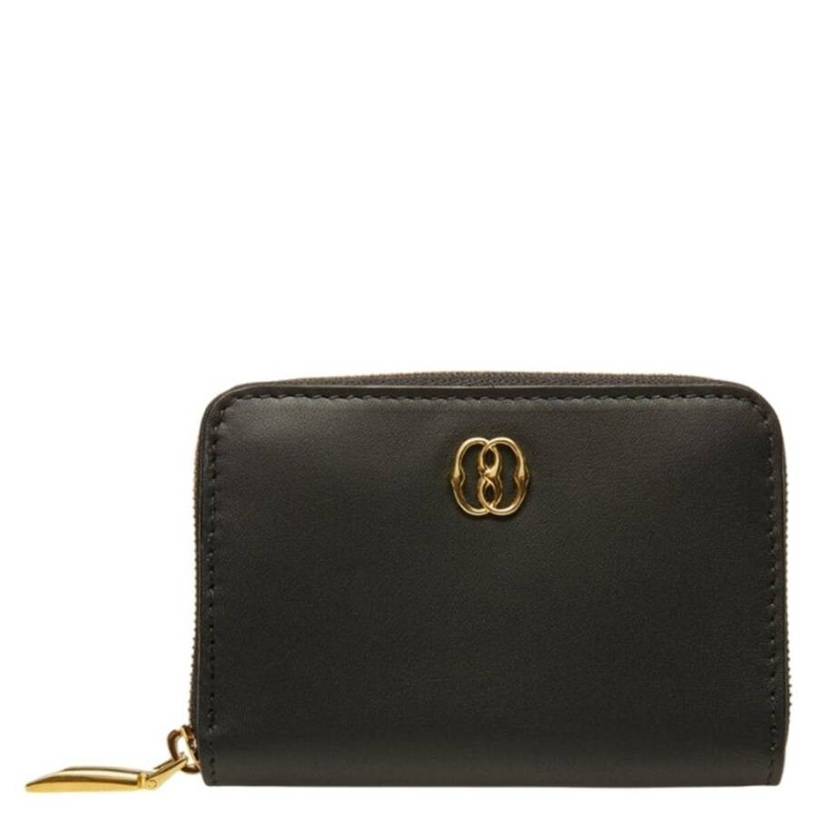 Bally Emblem Leather Coin Purse In Black In Black