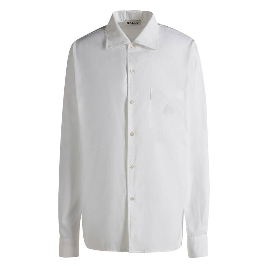 Bally Embroidered Logo Button-up Shirt In White