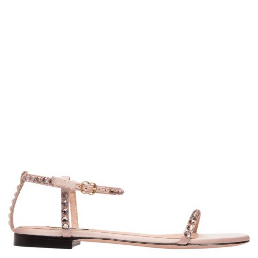 Bally Katy Crystal Embellished Flat Leather Sandals In Multi