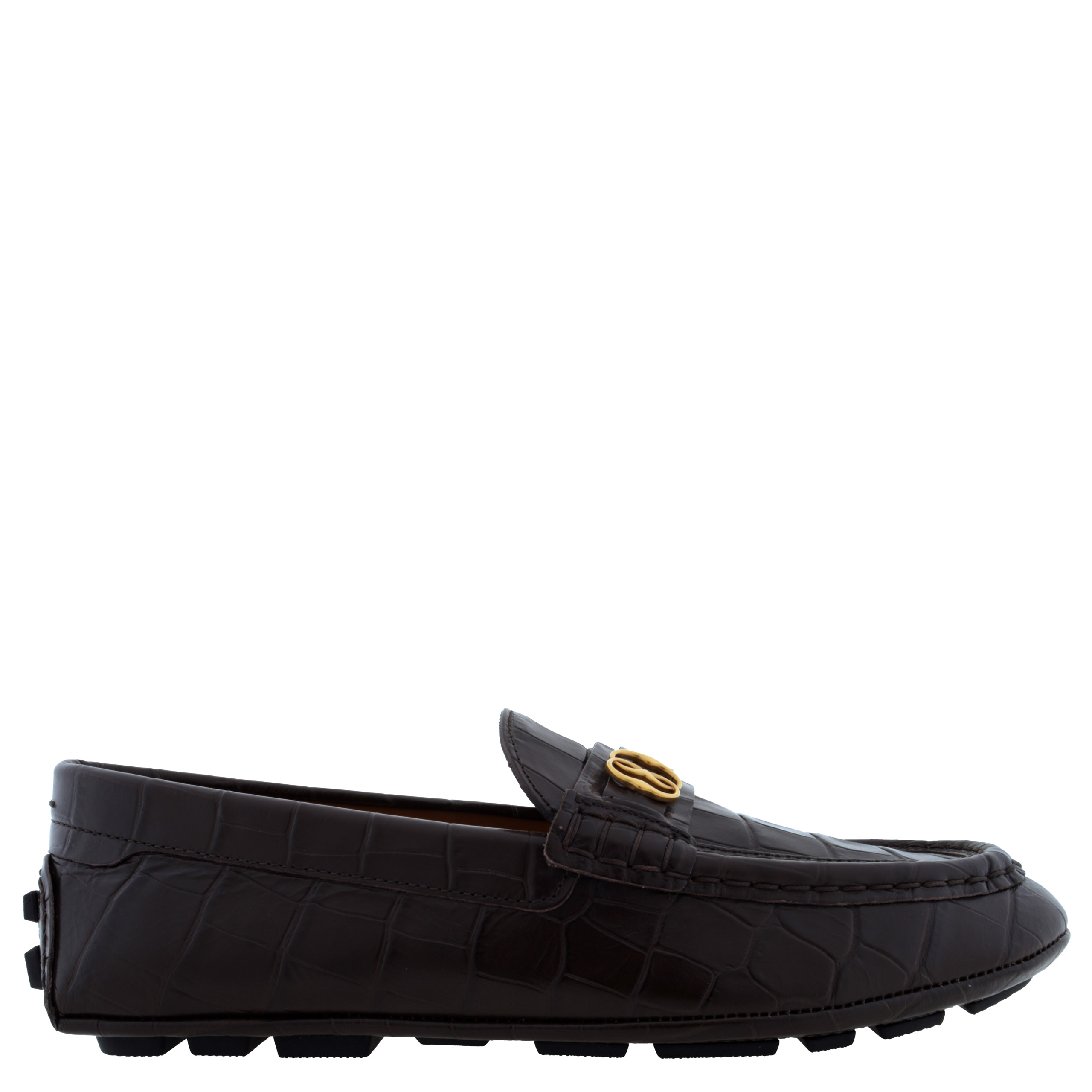 Bally Keeper Ebano Croc-Embossed Kerbs Drivers, Brand Size 6 ( US