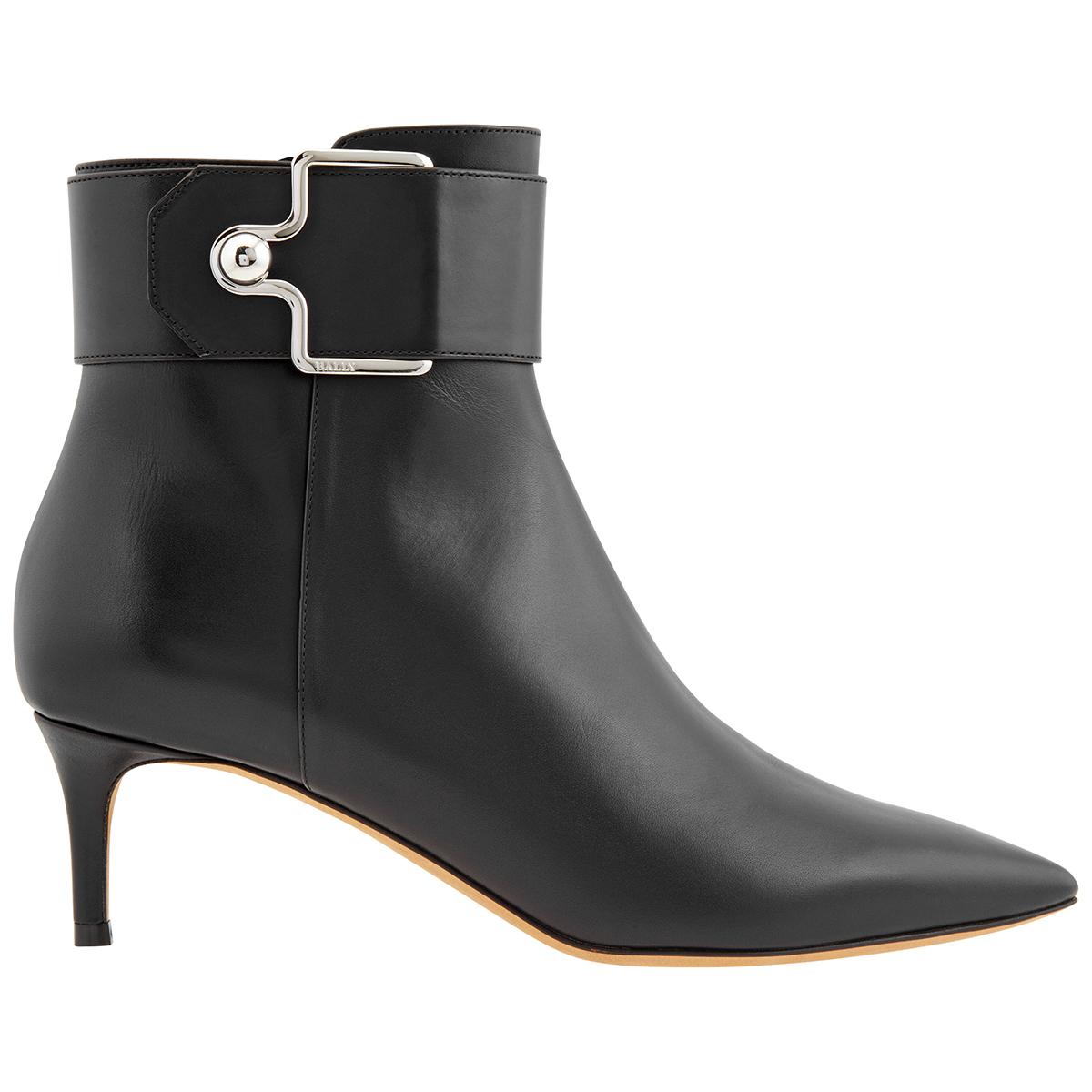 Bally Ladies Hinea 55 Black Leather Ankle Boots
