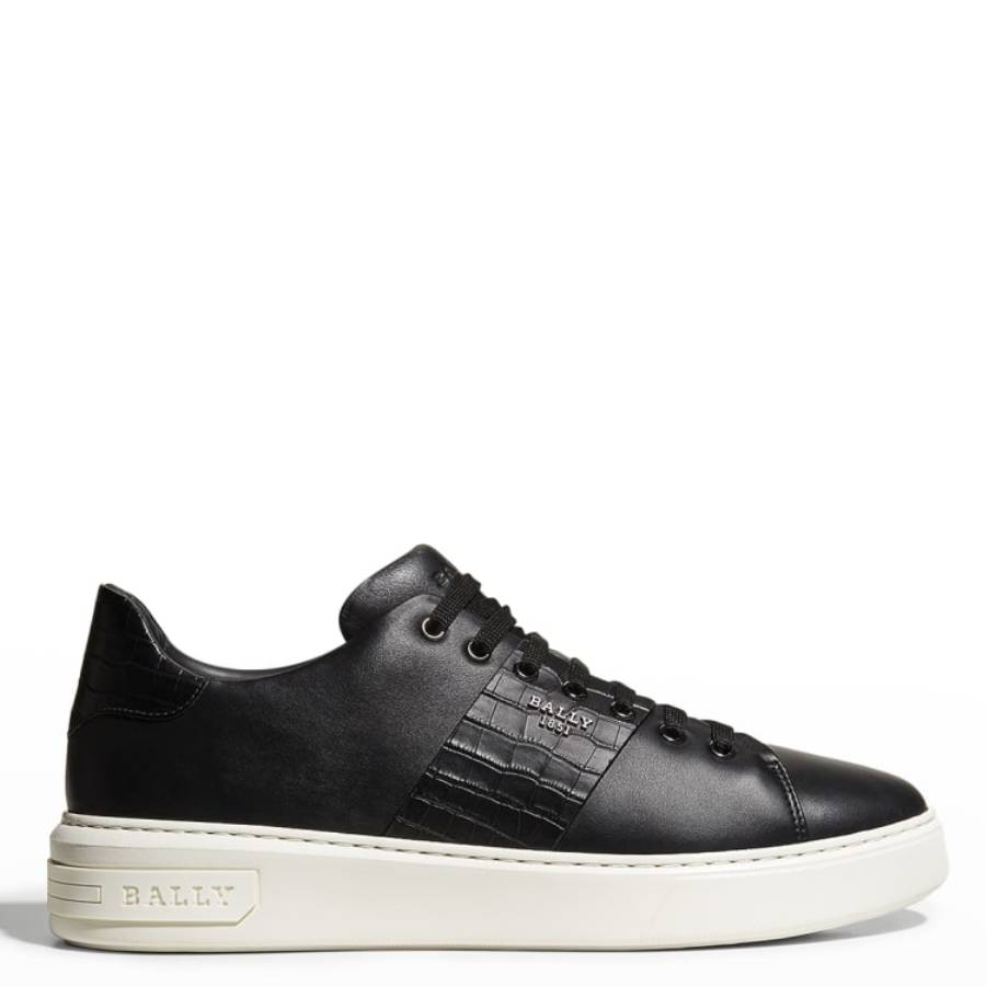 Bally Mattye Leather Low-Top Sneakers, Brand Size 6 ( US Size 7
