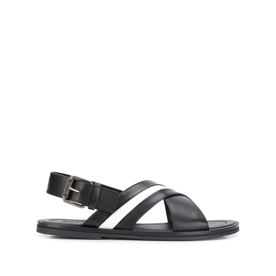 BALLY|SLIPPERS (JAMILO (60266824044-F000) / 6238056) Bally Men's Black Jamilo Crossover-Straps Leather Sandals