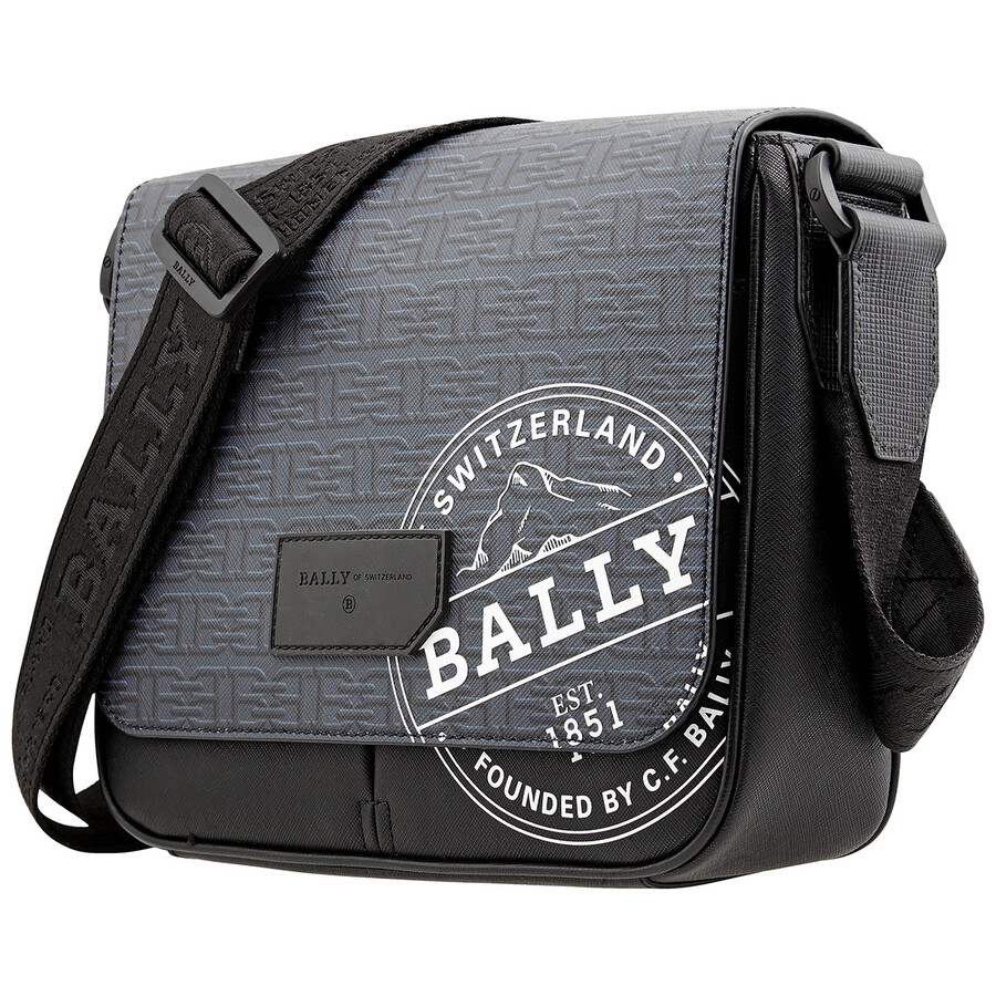 Bally Men's logoprint leather messenger bag 6237153 7612506397930 Handbags