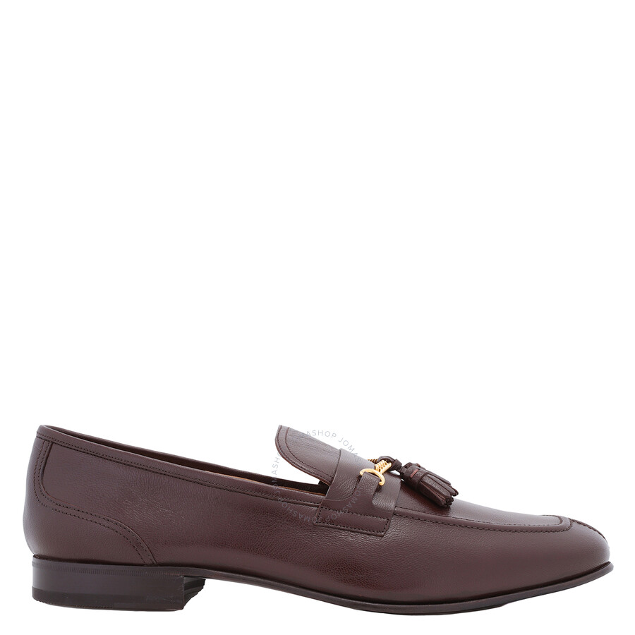 Shop Bally Men's Saily Ebano Grained Goat Leather Suisse Loafers