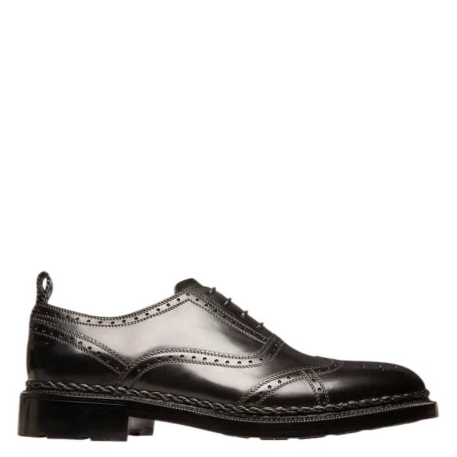BALLY Toriel Black Leather‎ Brogue Strap Slip on Dress Shoes Bally Scribe Brogue Oxfords | 12 - Lucky Vintage main image 4
