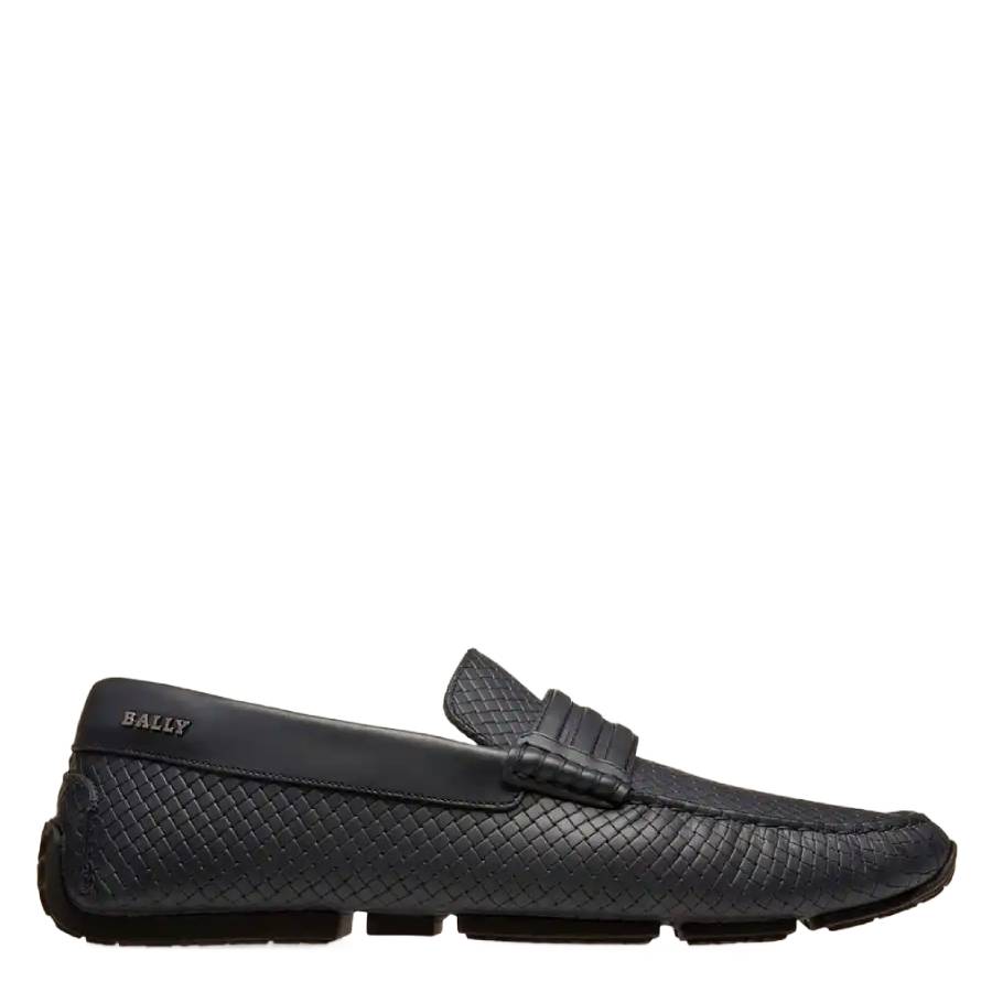 Bally Pilton Weave-Embossed Leather Drivers, Brand Size 5.5 ( US