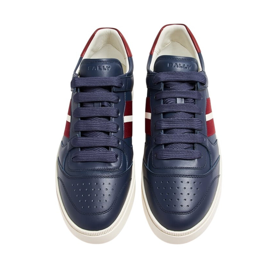 Bally Low Top Sneakers Perforated Toebox In Blue