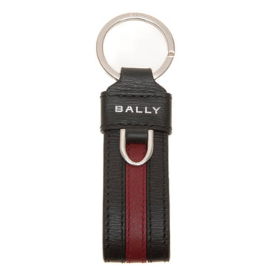 Bally Ribbon Leather Key Holder In ["black"]