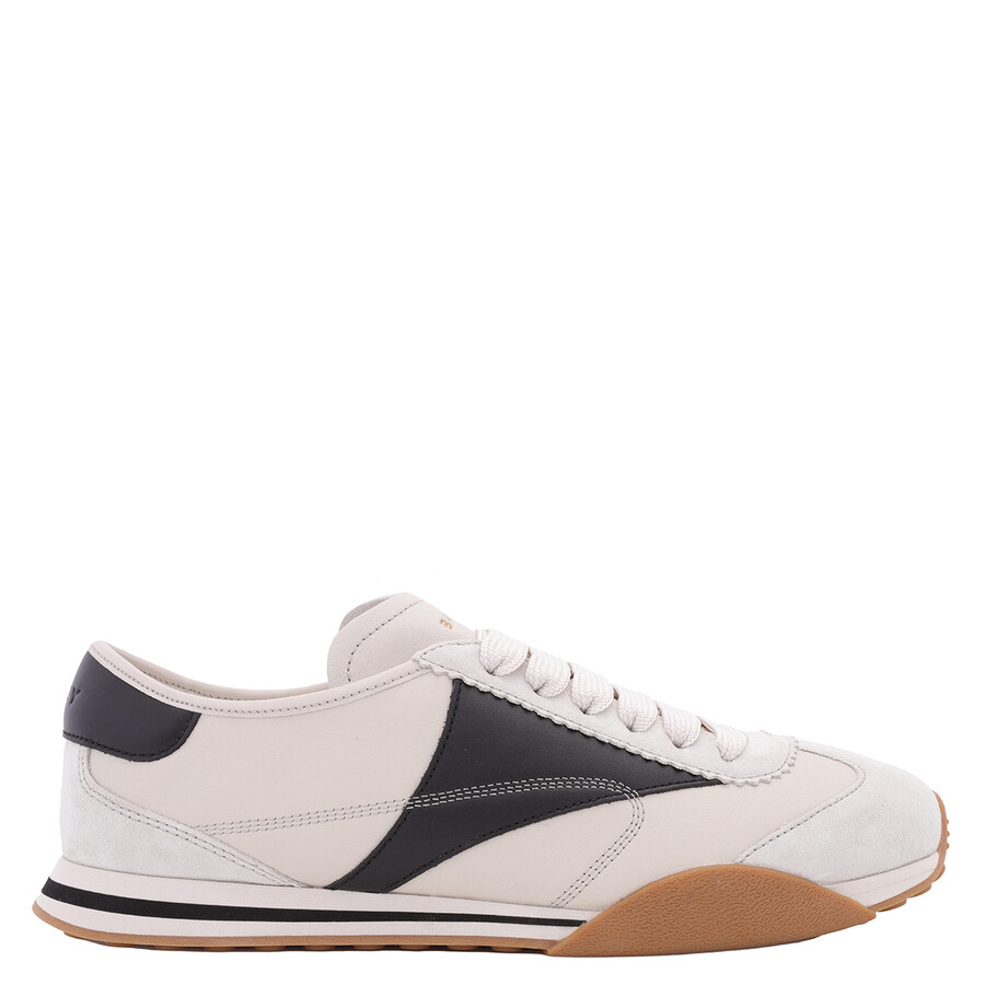 Bally Sussex Sneakers In Dusty White and Black Leather