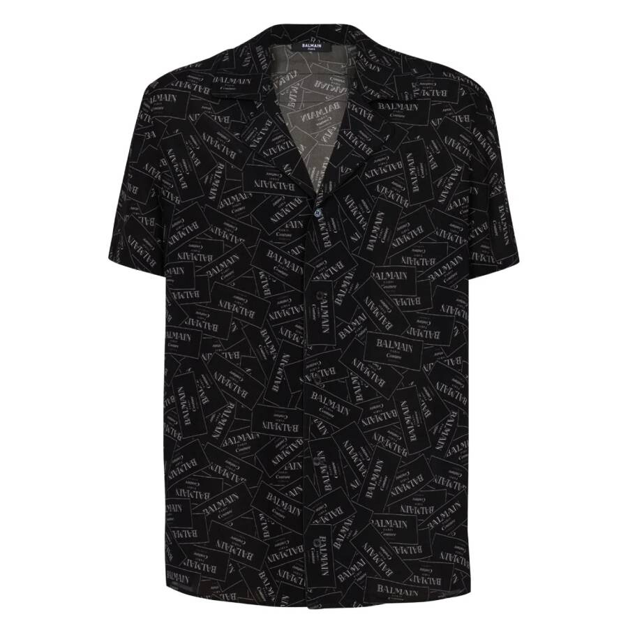 All-Over Label Print Pyjama Shirt
