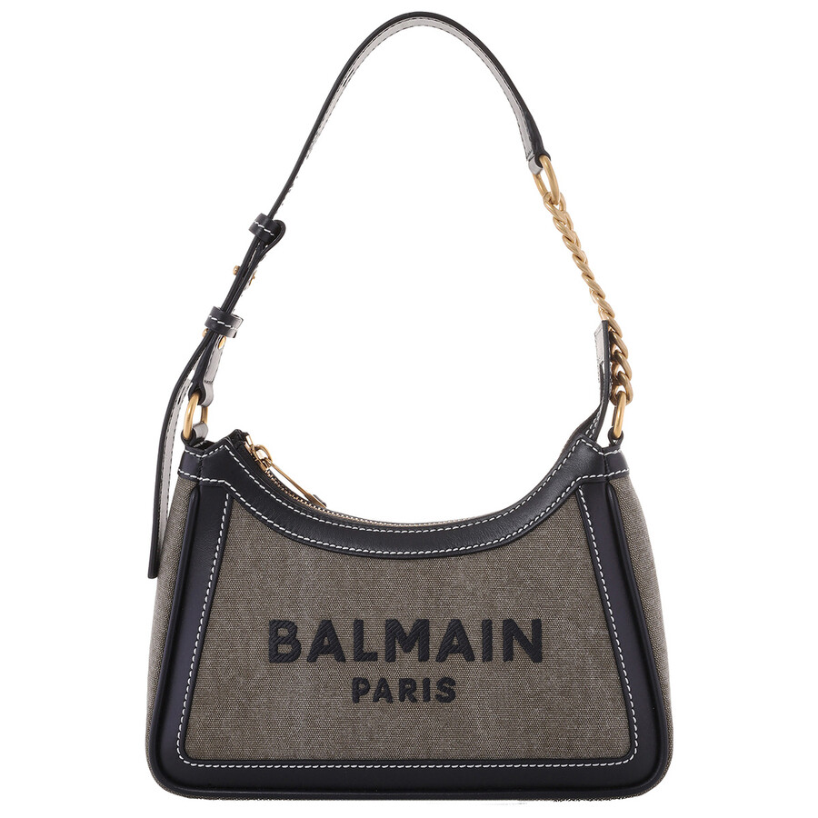 Balmain B-army Canvas Bag With Leather Inserts