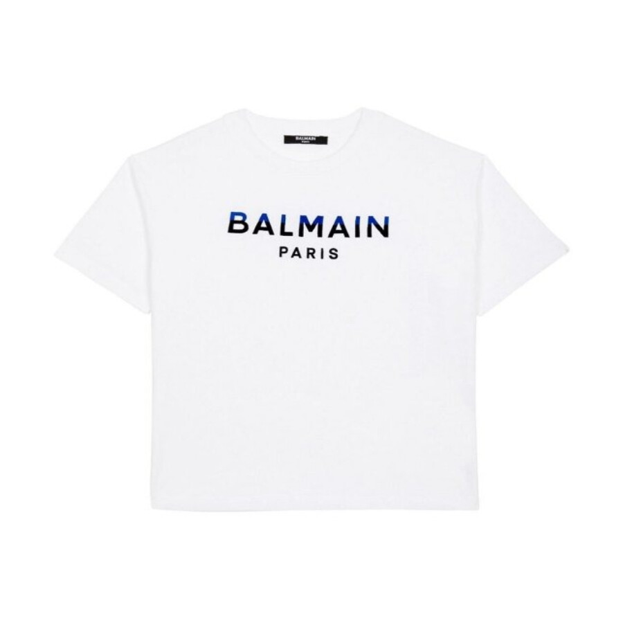 Boys Printed Balmain Paris Cotton T-Shirt