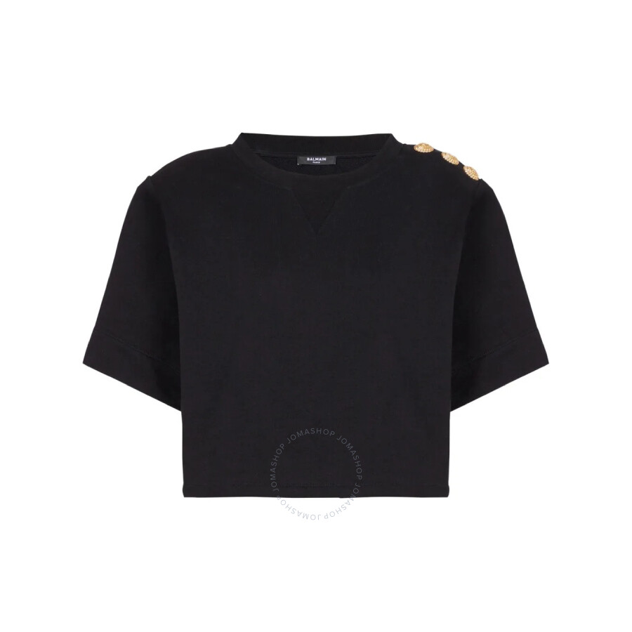 Balmain Button-detail Cropped Sweatshirt