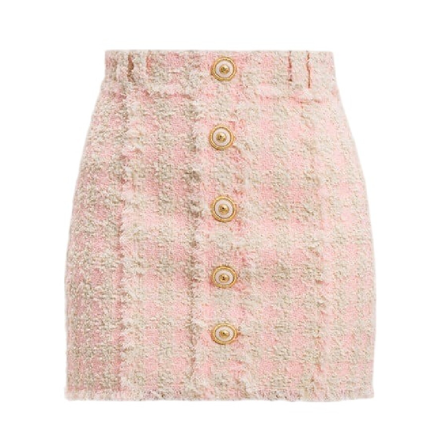 Check Pattern Tweed Skirt