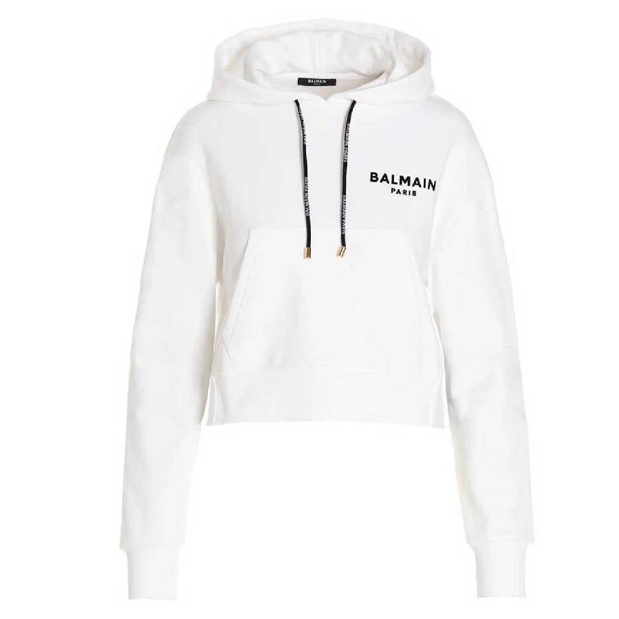Cropped Cotton Flock Hoodie