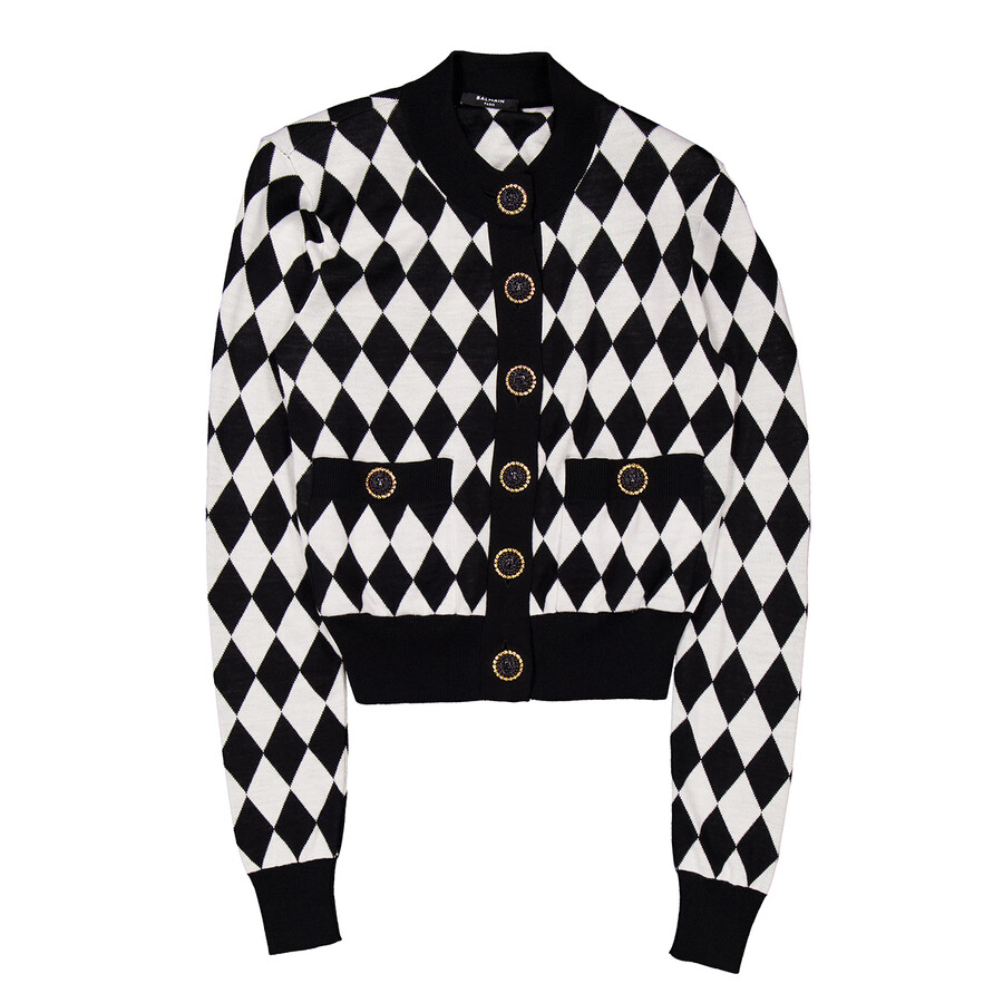 Diamond-Intarsia Virgin Wool Cardigan Diamond-Intarsia Virgin Wool Cardigan