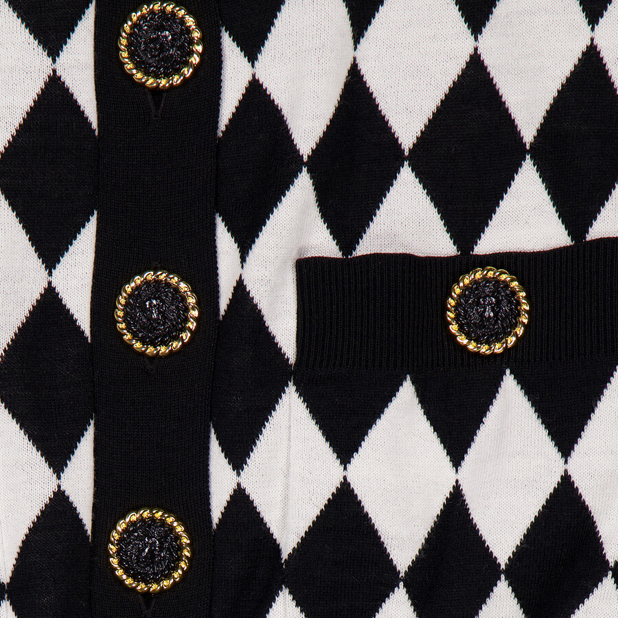 Diamond-Intarsia Virgin Wool Cardigan Diamond-Intarsia Virgin Wool Cardigan