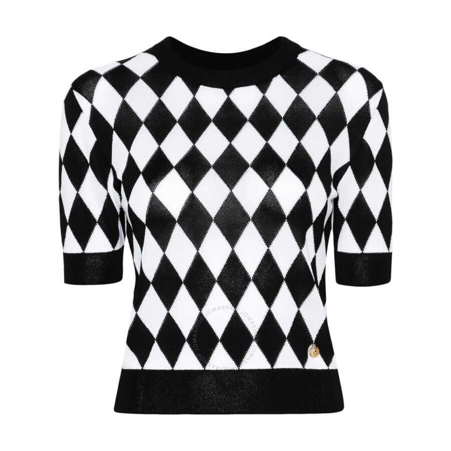 Balmain Diamond-pattern Knitted T-shirt