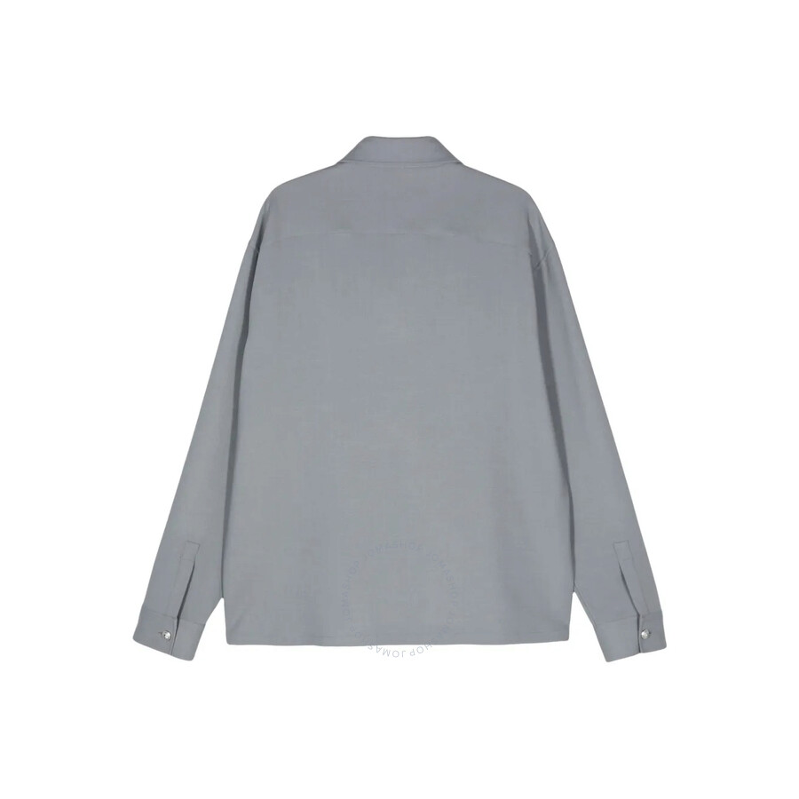 Balmain Embossed-buttons Shirt In Silver Tone