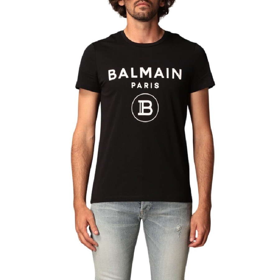 Flock Logo Embossed Cotton T Shirt