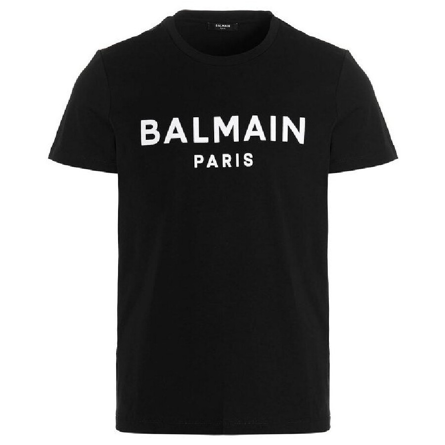 Flock Logo Print Cotton T Shirt