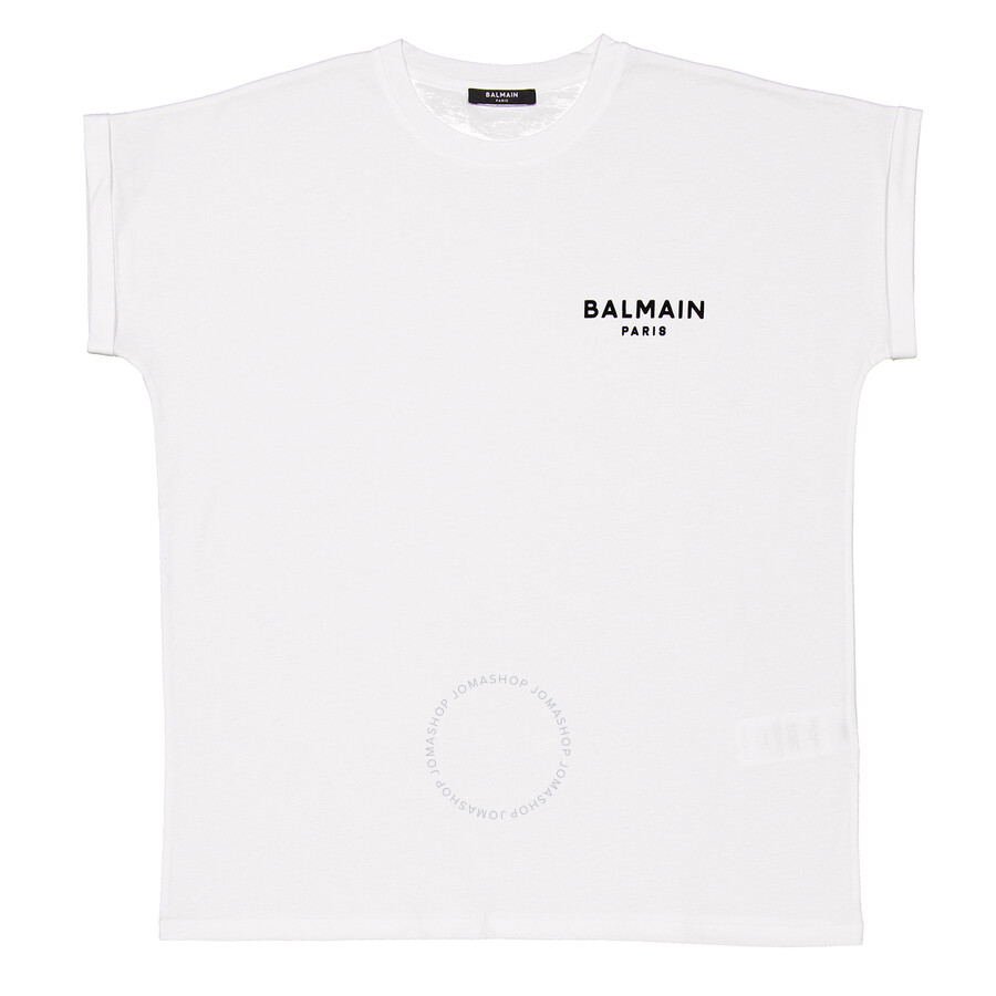 Balmain Flocked Logo T-shirt In White