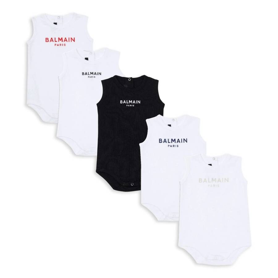 Infant Pack Of 5 Logo-Print Cotton Bodies