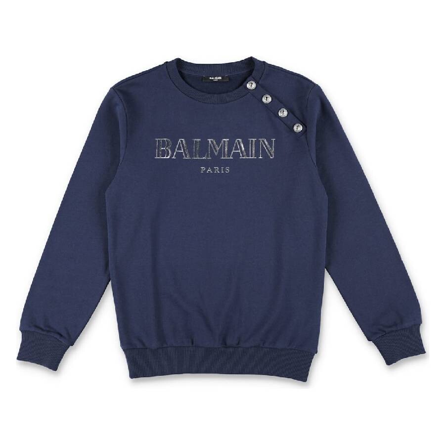 Kids Logo Embroidered Cotton Sweatshirt