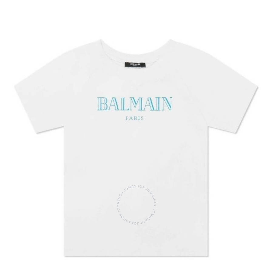 Kids Paris Logo Print Cotton T-Shirt