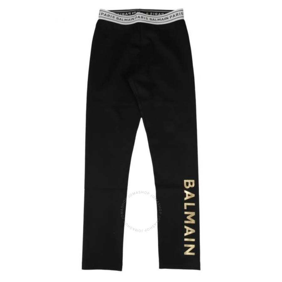 Kids Stretchy Jersey Logo Panelled Leggings