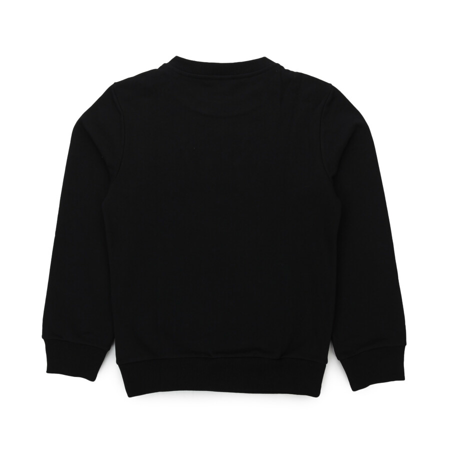 Balmain Kids Wool Blend Logo Print Sweatshirt In Black