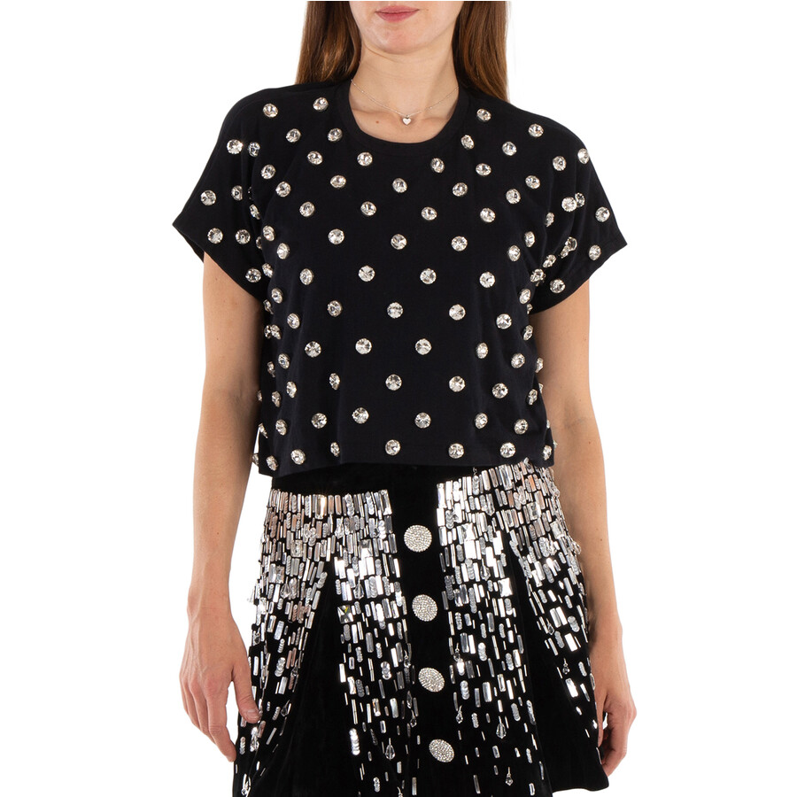 Crystal-Embellished Cotton T-Shirt